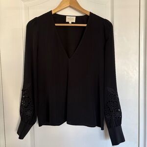 Sezane silk blouse in black in excellent condition